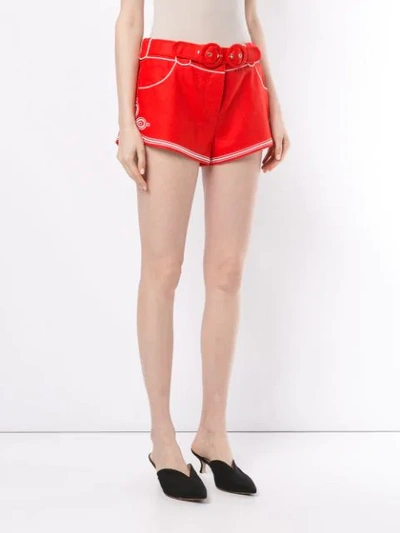 Shop Zimmermann Ninety-six Corded Shorts In Red