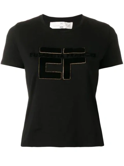 Shop Elisabetta Franchi Logo T-shirt - Black
