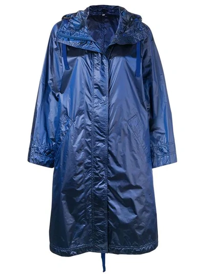 Shop Aspesi Concealed Front Coat In Blue