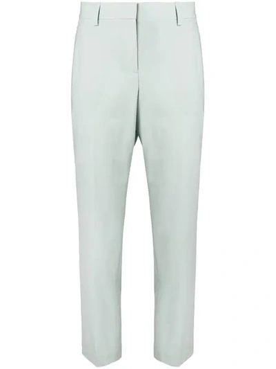 Shop Theory Cropped Tailored Trousers In Green