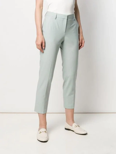 Shop Theory Cropped Tailored Trousers In Green