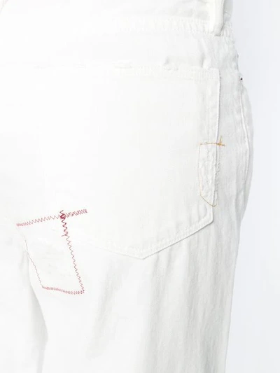 Shop Simon Miller Stitched Wide Leg Jeans In White
