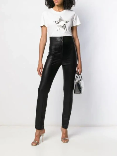 Shop Pinko Plain High-waist Trousers In Black