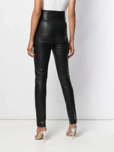 Shop Pinko Plain High-waist Trousers In Black