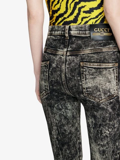 Shop Gucci Denim Skinny Pant In Black