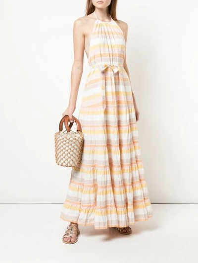 Shop Zimmermann Striped Maxi Dress In Orange