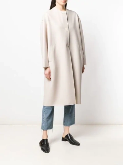 Shop Harris Wharf London Spring Coat In Neutrals