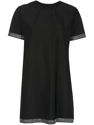 ADAM SELMAN SPORT STUDDED T-SHIRT DRESS - 黑色