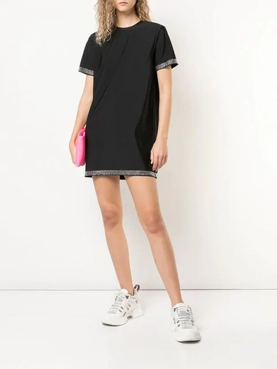 ADAM SELMAN SPORT STUDDED T-SHIRT DRESS - 黑色