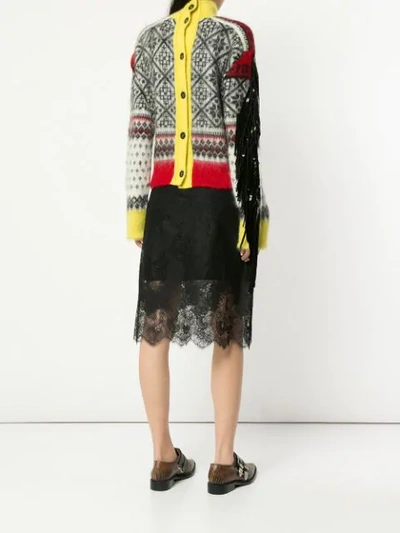N°21 Print Turtleneck Wool & Mohair-blend Button-back Sweater In Multicolour