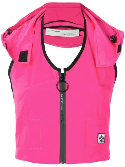 Shop Off-white Sporty Gilet Top In Red