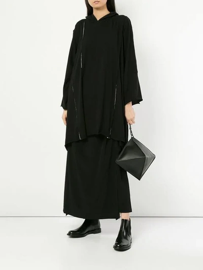 Shop Yohji Yamamoto Detachable Front Cropped Trousers In Black