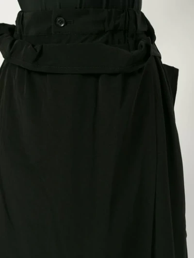 Shop Yohji Yamamoto Detachable Front Cropped Trousers In Black