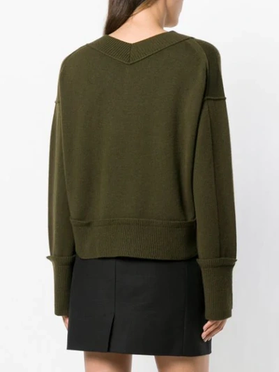 Shop Helmut Lang Long-sleeve Fitted Sweater - Green