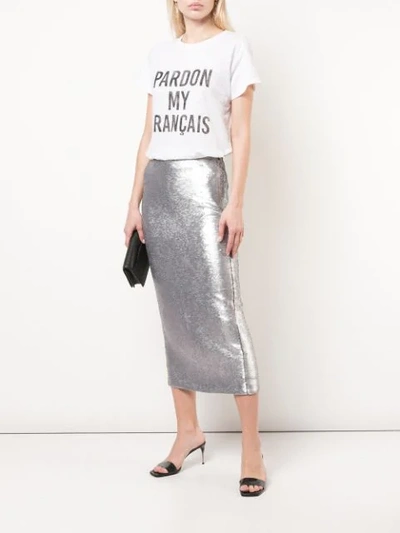 Shop Cinq À Sept Sequin Paula Skirt In Silver