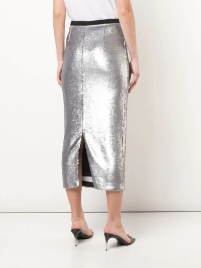 Shop Cinq À Sept Sequin Paula Skirt In Silver