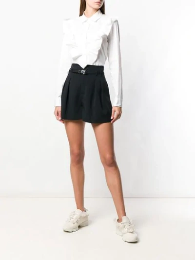 Shop Red Valentino Pleated Tailored Shorts In Black