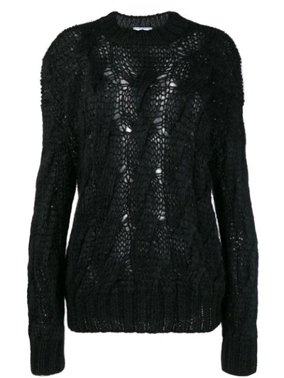 Shop Prada Cable Knit Jumper - Black