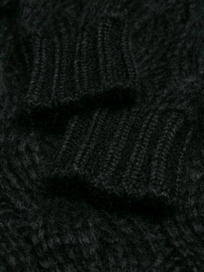Shop Prada Cable Knit Jumper - Black