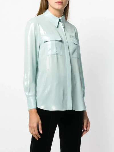 Shop Elisabetta Franchi Loose Fitted Blouse In Blue
