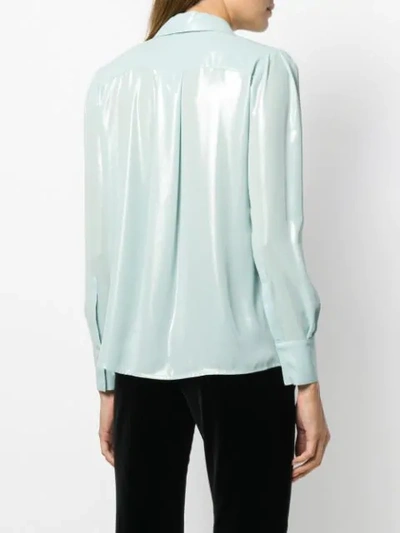 Shop Elisabetta Franchi Loose Fitted Blouse In Blue
