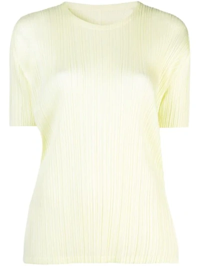Shop Issey Miyake Pleats Please By  Monthly T-shirt - Yellow