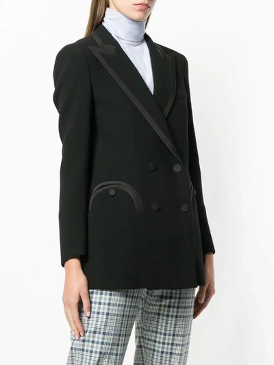 Shop Blazé Milano Doppelreihiger Blazer In Black