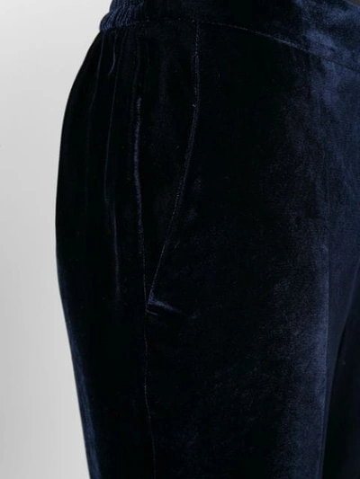 Shop Stella Mccartney Velvet Track Pants In Blue