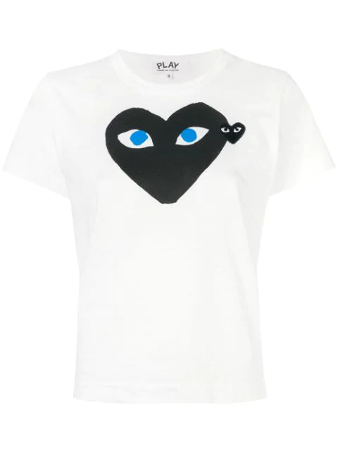 comme des garcons white shirt black heart