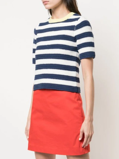 Shop Staud Striped Jumper In Blue