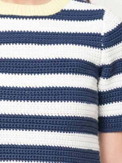 Shop Staud Striped Jumper In Blue