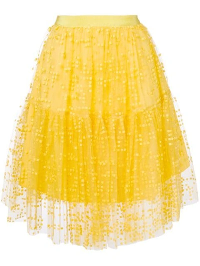 Shop Si-jay Midi Tulle Skirt In Yellow