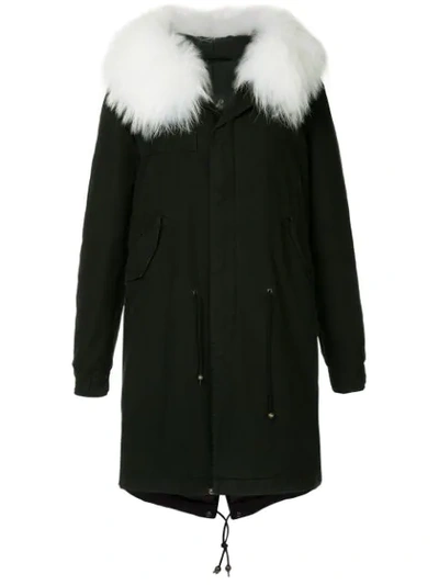 Shop Mr & Mrs Italy Fur Hooded Coat - Black