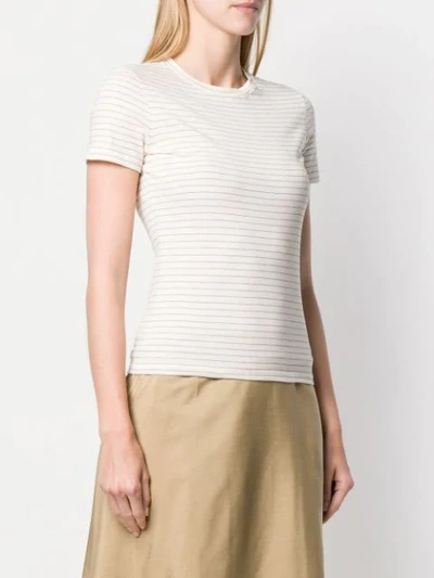 Shop Theory Shima Striped T-shirt In Neutrals