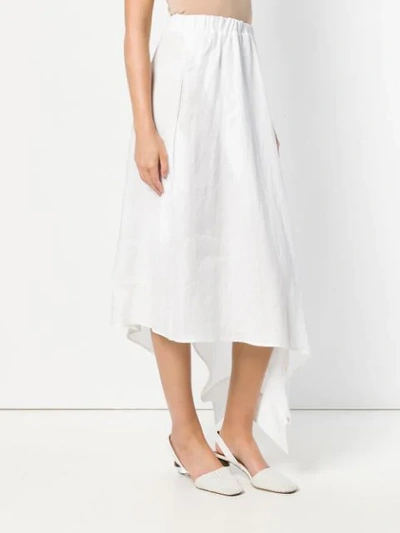 Shop Balossa Asymmetric Midi Skirt In White