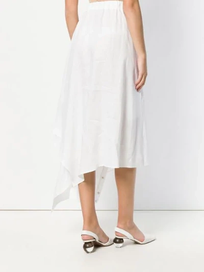 Shop Balossa Asymmetric Midi Skirt In White