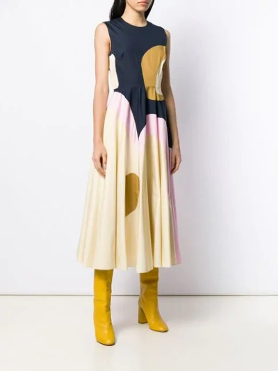 Shop Roksanda Catia Abstract Panel Dress In Neutrals