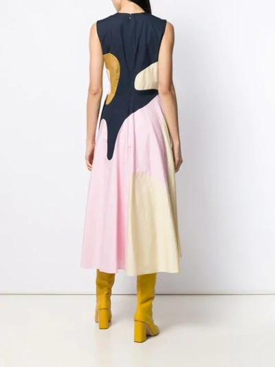Shop Roksanda Catia Abstract Panel Dress In Neutrals