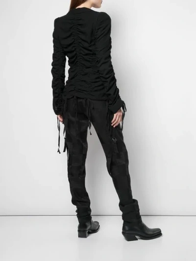 Shop Ann Demeulemeester Ruched Blazer In Black