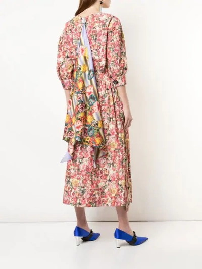 Shop Marni Floral Print Dress In Multicolour