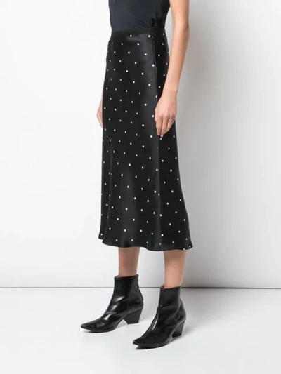 Shop Anine Bing Polka Dot Skirt In Grey