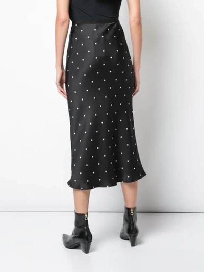 Shop Anine Bing Polka Dot Skirt In Grey