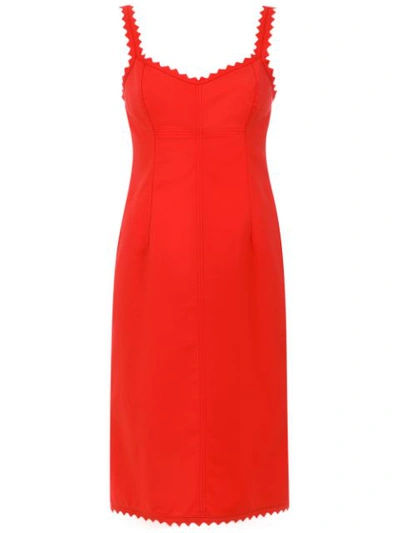 Shop Reinaldo Lourenço Mid V-neck Dress - Red