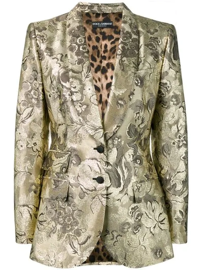 Shop Dolce & Gabbana Fitted Jacket In Gold