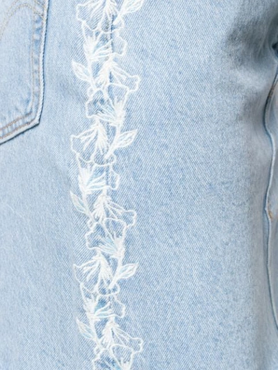 Shop Levi's Embroidered Floral Denim Skirt In Blue