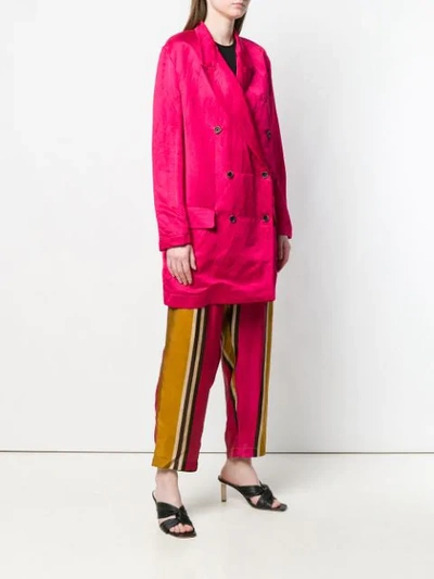 Shop Uma Wang Double-breasted Coat In Pink