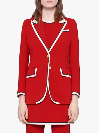 Shop Gucci Stretch Viscose Jacket In Red