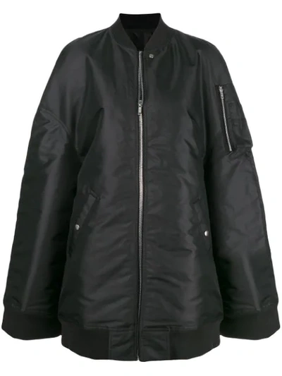 Shop Rick Owens Oversized Bomber Jacket In Black