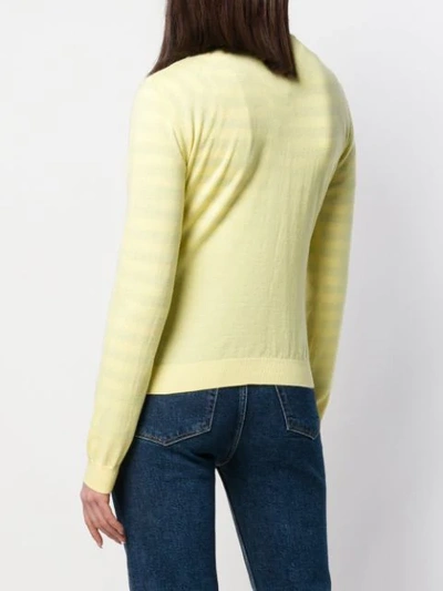 Shop Boutique Moschino Classic Cardigan With Bow Detail In Yellow