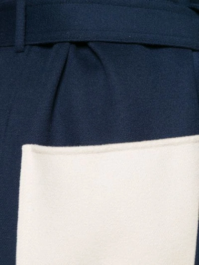 Shop Joseph Long Contrast Pocket Coat In Blue
